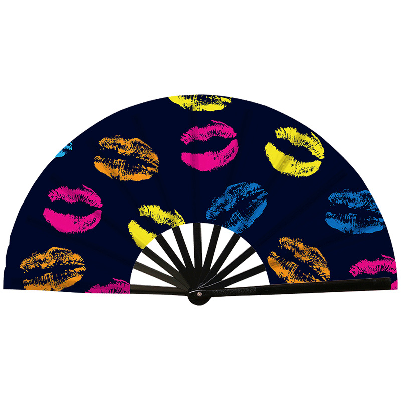 Abanico Plegable de Kung Fu de Plástico, Colorido, para Conciertos y Fiestas