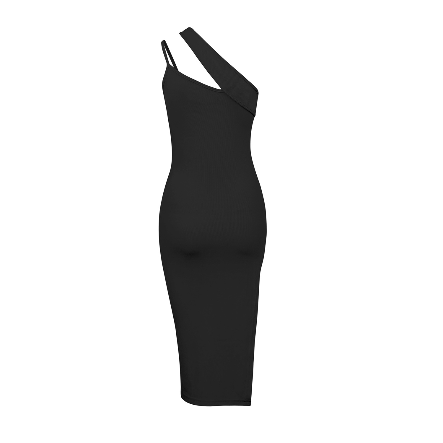 Women's Sexy Slit Dress Halter Top Off Shoulder Irregular Slim Fit Flattering European American Style_ecoleips.com