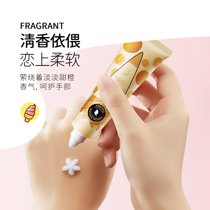 Yiluying Vitalizing Banana Hand Cream, crema de manos hidratante anti-agrietamiento, fragancia rejuvenecedora, crema de manos de helado