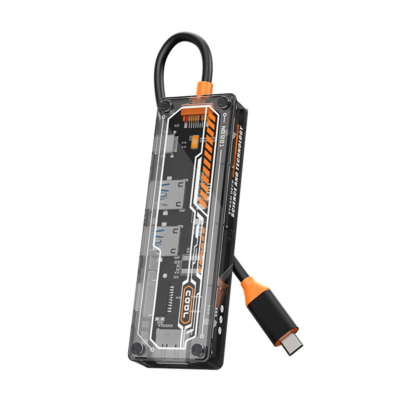 新製品透視設計6合1 type-c拡張ドックusb hubハブUSB3.0拡張ドック変換器|undefined