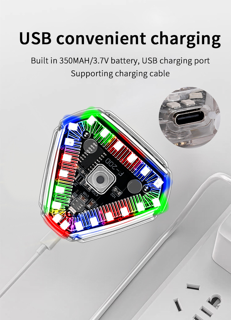 Motorcycle Navigation Light Strobe Light Modified Triangle Solar Light Universal Strobe Motorcycle Electric Non-Wired Car