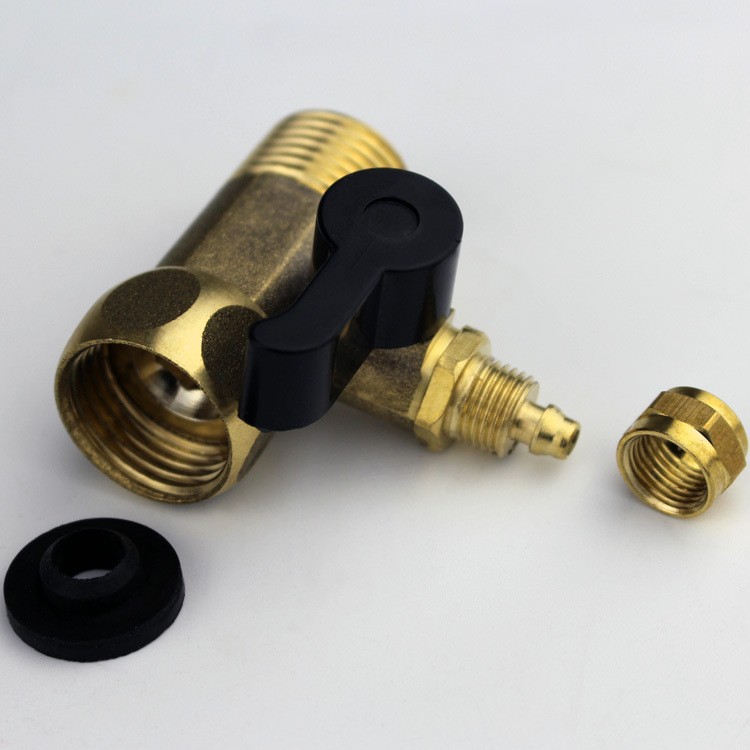 2 puntos conexión rápida latón tee bola válvula 4 puntos ángulo Válvula de transferencia purificador de agua accesorios interruptor de entrada de agua de una sola pieza