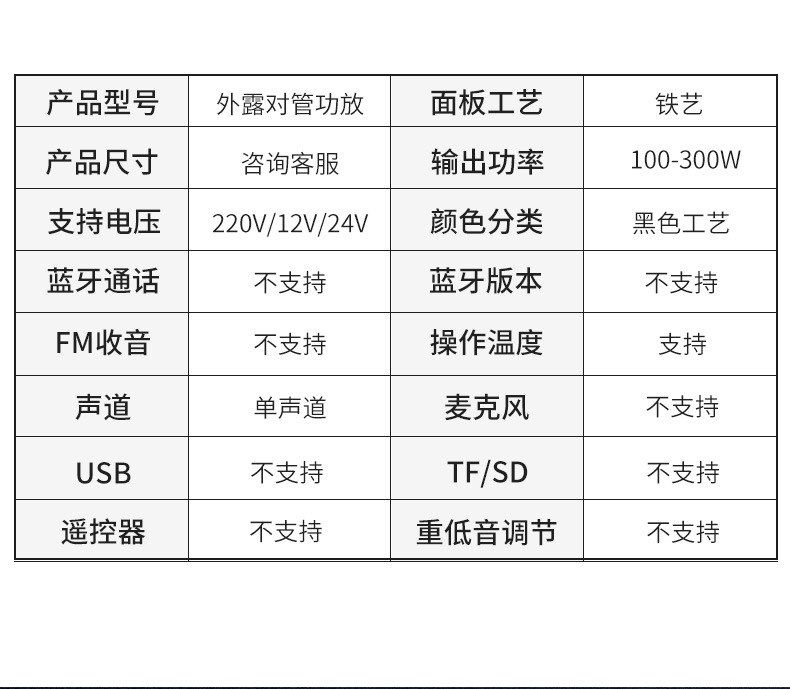 Low Heat Emission Exposed Tube Amplifier Car Amplifier Board High Power Audio Subwoofer Exposed Amplifier with Stable Performance