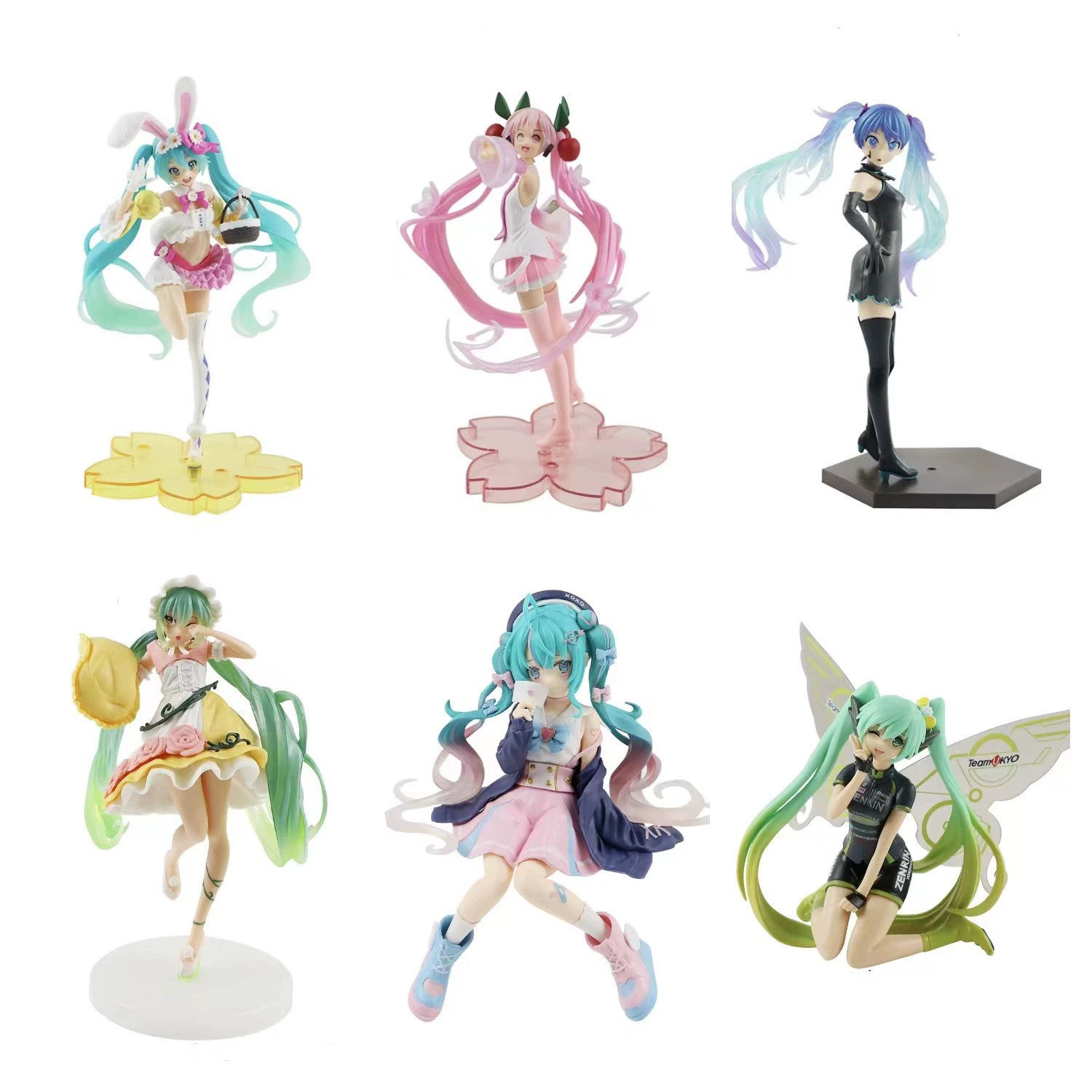 Высококачественная версия куклы Hatsune Hatsune PVC Cherry Blossom Miku Doll Two -dimensional Beauty Peripheral Chassis Side