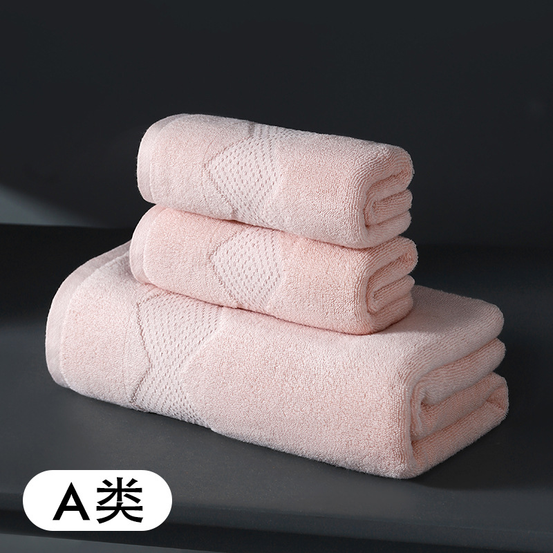 Toalla de baño, 100% algodón, clase A, grado materno-infantil, toalla de algodón puro al por mayor, adulto, gruesa, suave, absorbente, juego de dos piezas para el hogar y hotel