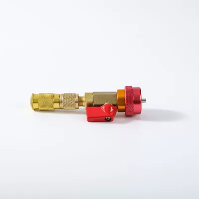 Automotive air conditioning fluorine adding removal tool with pressure