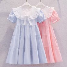 女童公主连衣裙夏季2025新款儿童裙子薄款女孩蕾丝花边棉布裙