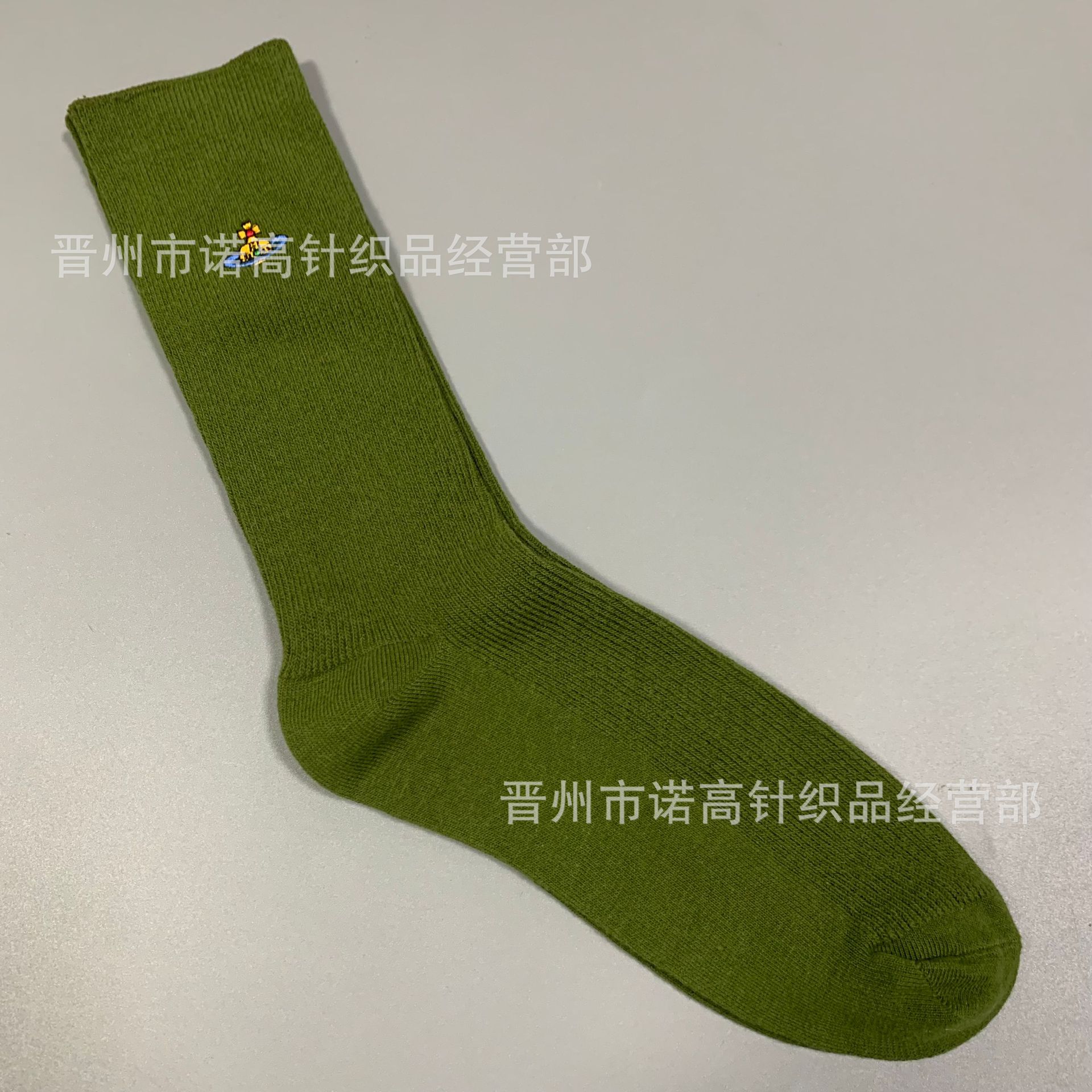 Calcetines japonesas bordadas Saturno rodilla sobre rodilla calcetines sólidas escolares de doble aguja peinadas calcetines de algodón