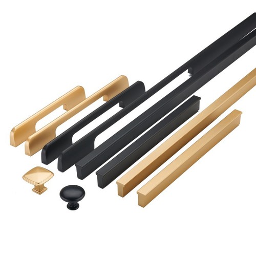 Okali factory direct supply black door handle cabinet wardrobe drawer shoe cabinet door extended aluminum alloy handle