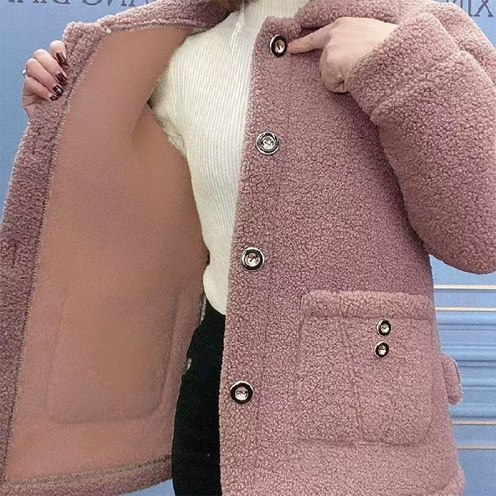 Winter Velvet Plush-Lined Coat: Oversized Warm Jacket for Plus Size