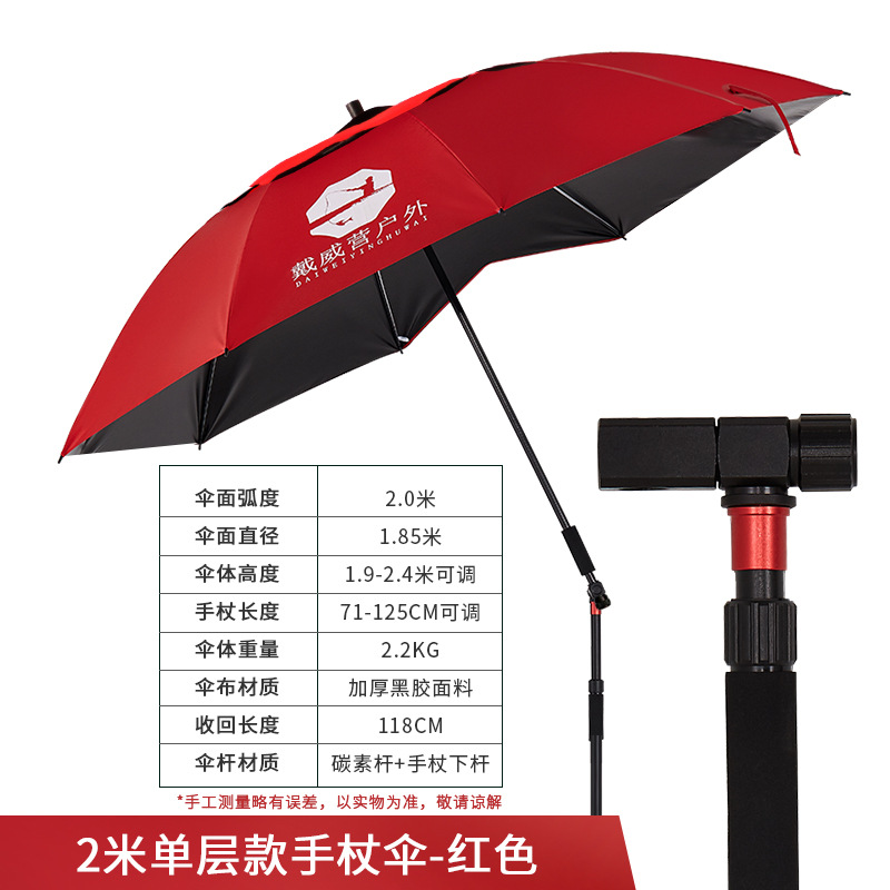 1+1 해외직구 파라솔/ 낡은 단층 2.0m 목발 우산은 빨간색입니다