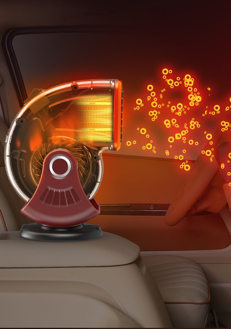 Car Heater Mini Car Heater 12V Defogging and Defrosting Heater 24V Heating and Cooling Dual-Purpose Electric Heating Fan