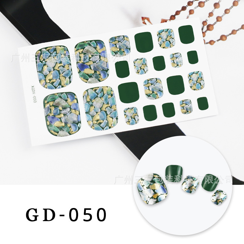 Factory Direct New Nail Polish Film Nail Art Sticker DIY Color Sequin Design Foot Nail Sticker Full Sticker