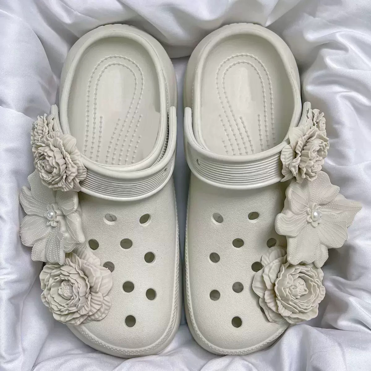 花束花朵鞋花洞洞高级立体珍珠配件装饰diy配饰可拆卸香风鞋扣