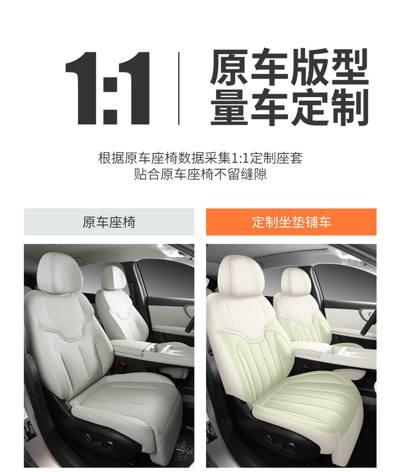26-Year Changan Qiyuan Q05 Seat Cover, Full Surround, All-Season Universal Seat Cover, Special Breathable Perforated Leather Seat Cushion Cover