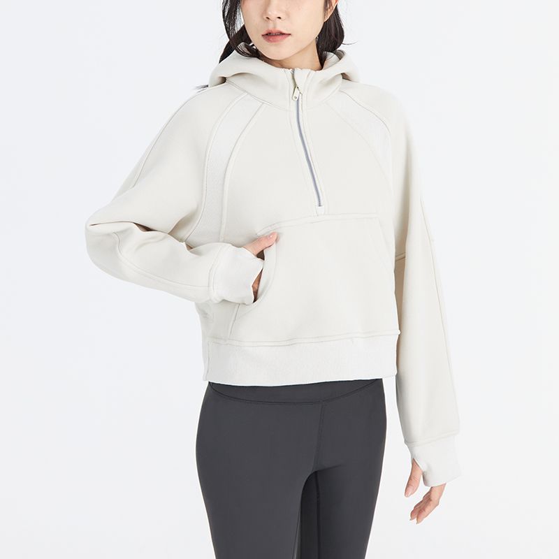 2025 medio cremallera alta camisa de cuello alto para mujeres otoño y invierno nueva ropa exterior calentadora de lana gruesa chaqueta deportiva image 2