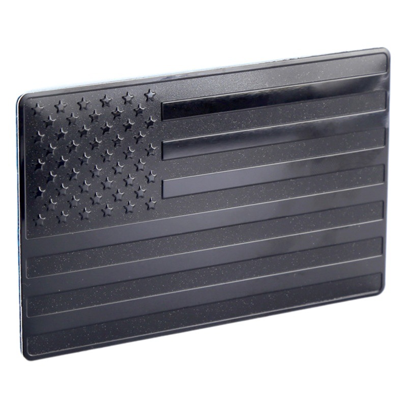 Comercio exterior pegatinas de coche de metal bandera americana logotipo del coche protector solar impermeable brillante textura negra es buena