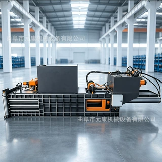 120吨卧式废纸塑料瓶打包机大型铁皮易拉罐金属打包机棉花打包机