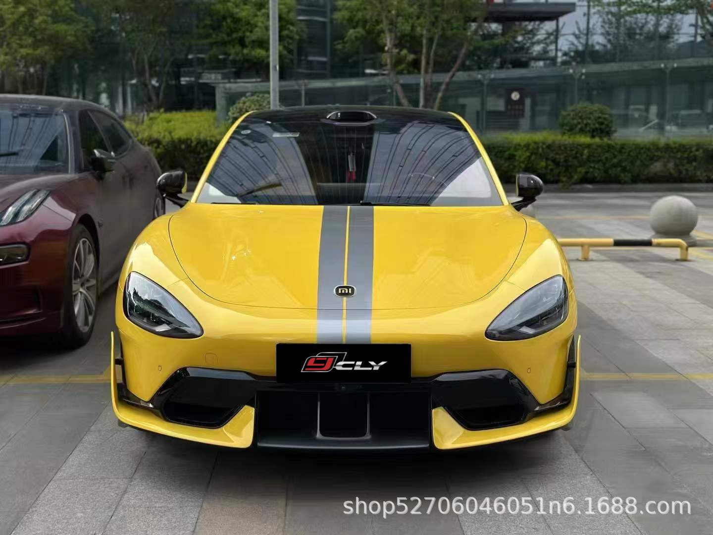 Suitable for 24-25 Models of Su7 Modified Su7Ultra Front Bumper, Side Skirts, Rear Lip, Dry Carbon Tail Wing, Carbon Fiber Vented Hood