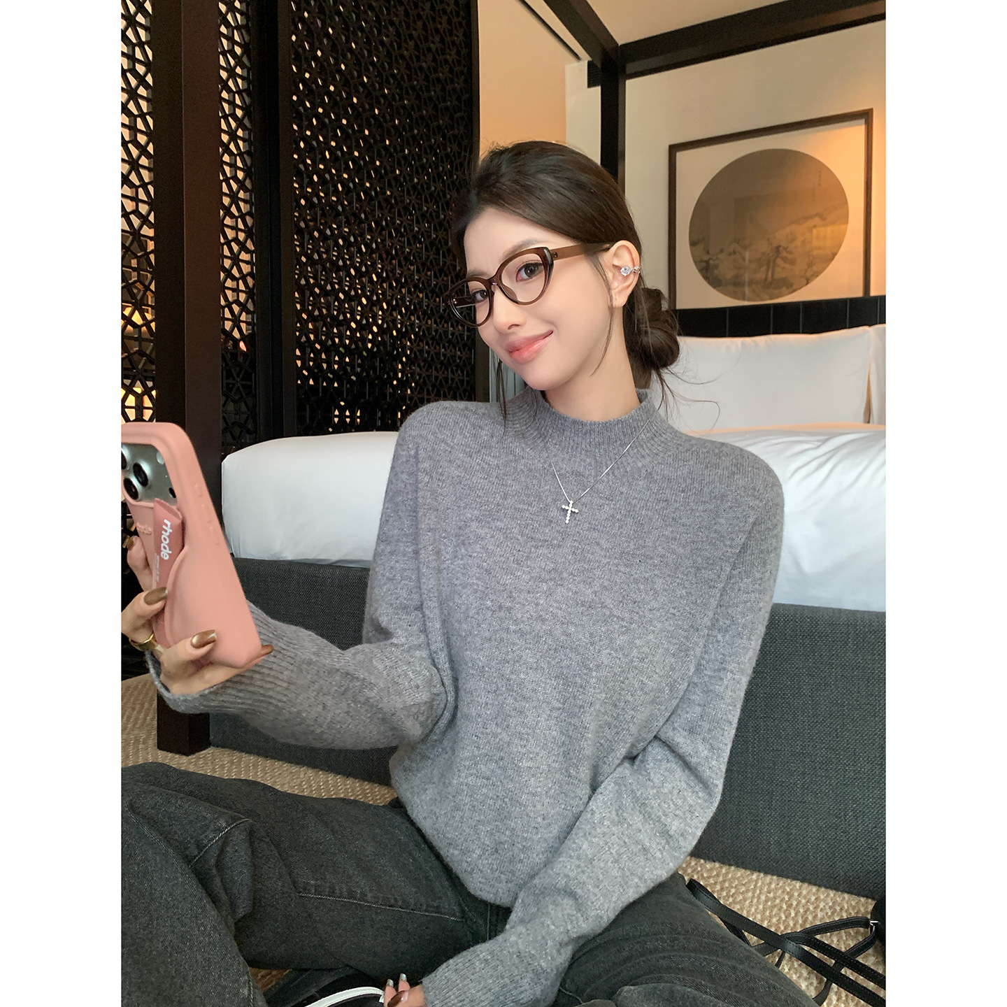 Baisiwang 100% Sheep Wool Seamless One-Piece Half Turtleneck Bottoming Shirt for Women in Autumn and Winter Versatile Slimming Look Knitwear