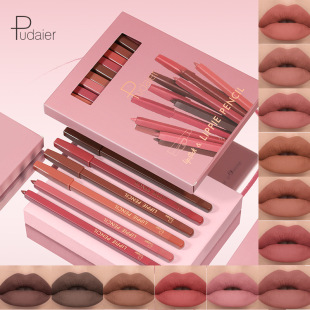 Cross-border Pudaier Matt lip liner set box waterproof non-smudging bite lip makeup 12 color matte lip pen lipstick pen