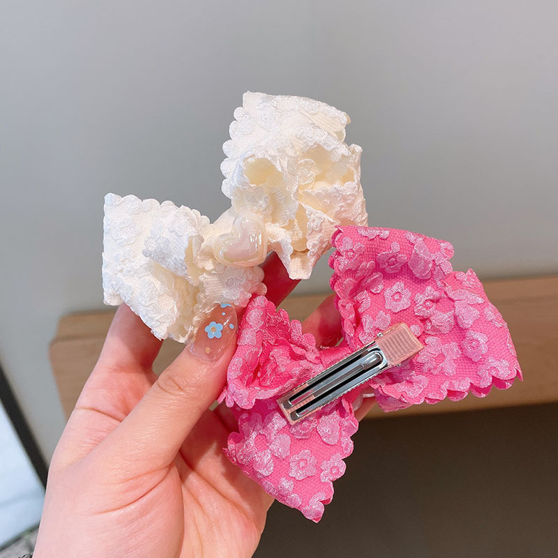 Accesorios para el cabello de primavera para niños amor arco horquilla femenina Cabeza trasera temperamento horquilla clip pico clip chica tocado