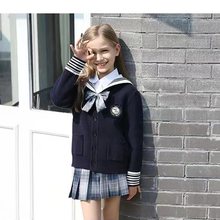 定制東莞校服童裝毛衣英倫風套裝秋季新款針織衫學生班服兒童毛衣