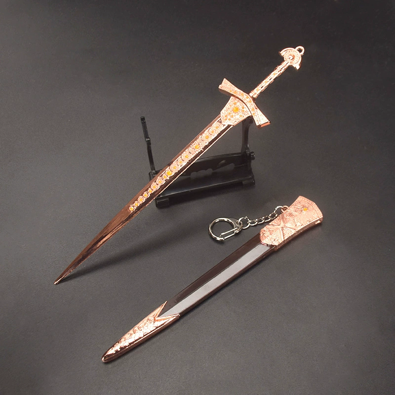 Anime game peripheral weapon with a 22cm alloy model weapon ornament keychain