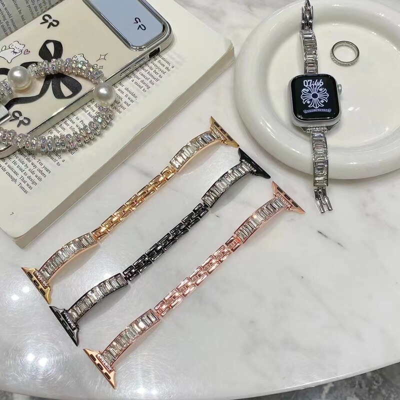 for Applewatch10 strap iWatchs9 apple watch s8 metal full diamond bracelet 76se premium