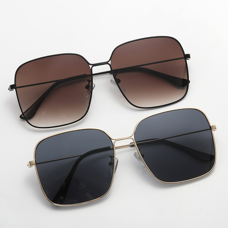 Fashionable Large Frame Sunglasses For Men And Women Metal Square_voghion.com