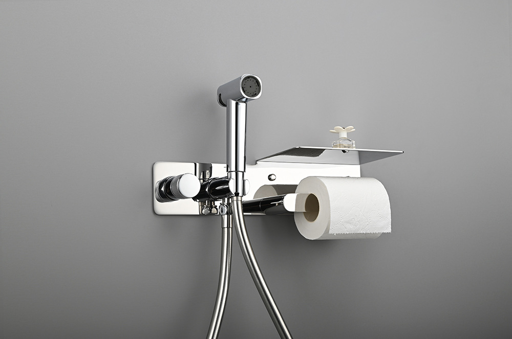 Bathroom toilet spray gun companion set, bathroom toilet cold and hot washbasin, concealed toilet spray gun with tissue holder undefined