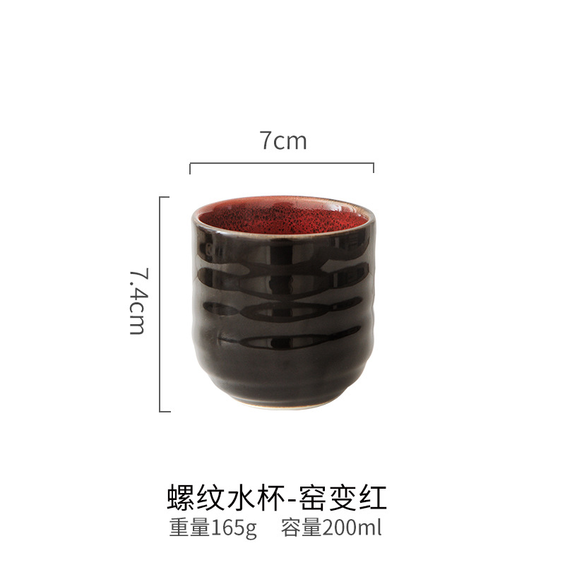 Transfronterizo retro creativo horno de cerámica doméstica comedor de tornillo kung fu taza de té taza de agua pequeño tazón de té comidas de estilo japonés