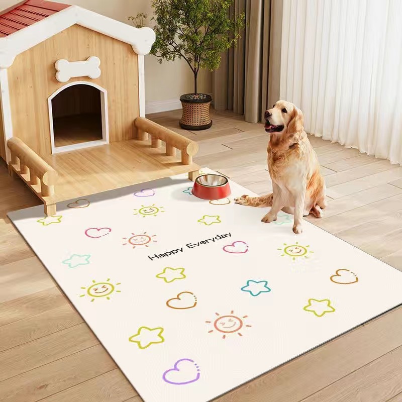 Cartoon Pet Urine Barrier Mat, One-Touch Clean Pvc Bay Window Mat, Dog Kennel Waterproof Urine Barrier Mat, Stain-Resistant and Easy to Clean