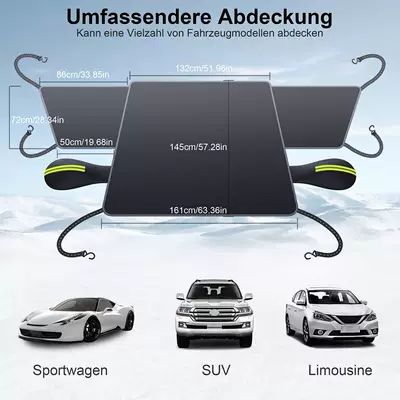 Car snow shield – Sun Shield Enlarged Moisture-Proof Oxford - 600d-oxford-cloth-non-magnetic-extra-large-green-ears-reflective-edging