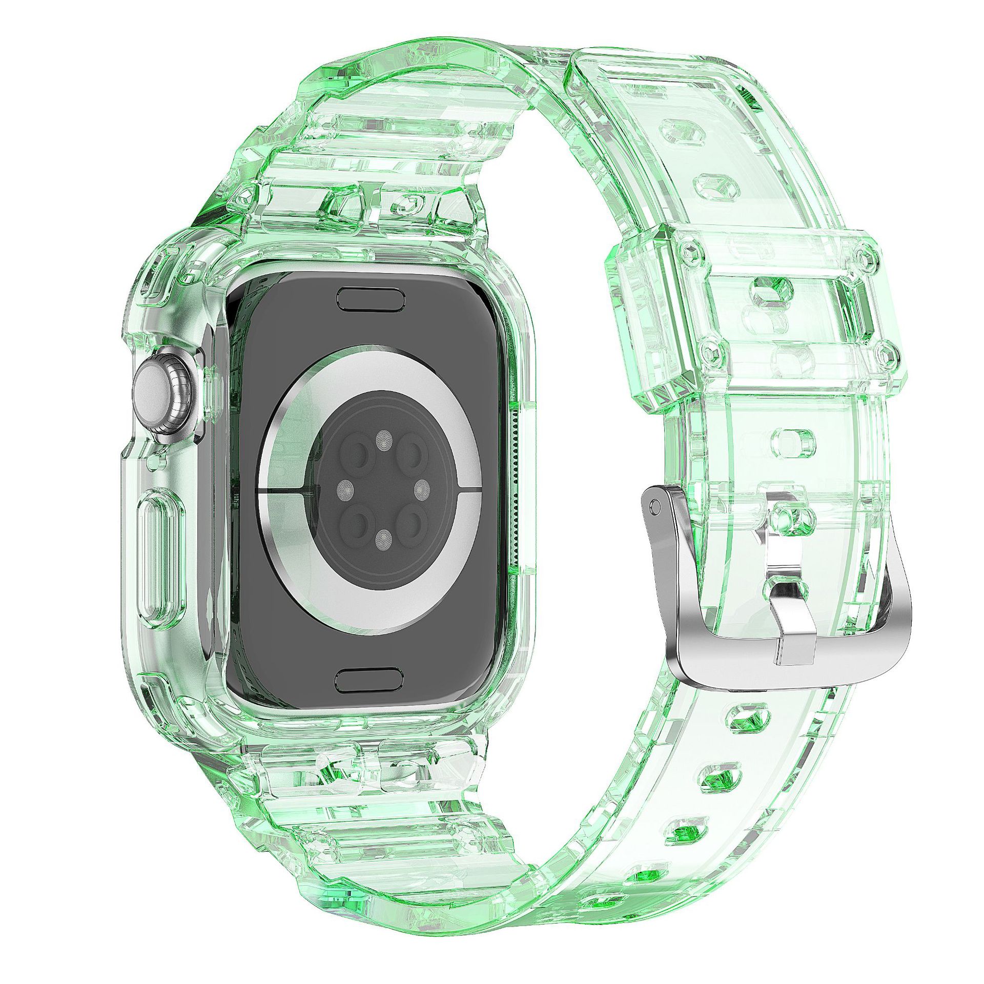 Applicable to the 46mm 10th generation silicone shockproof iwatchS10TPU one-piece strap with transparent glitter undefined