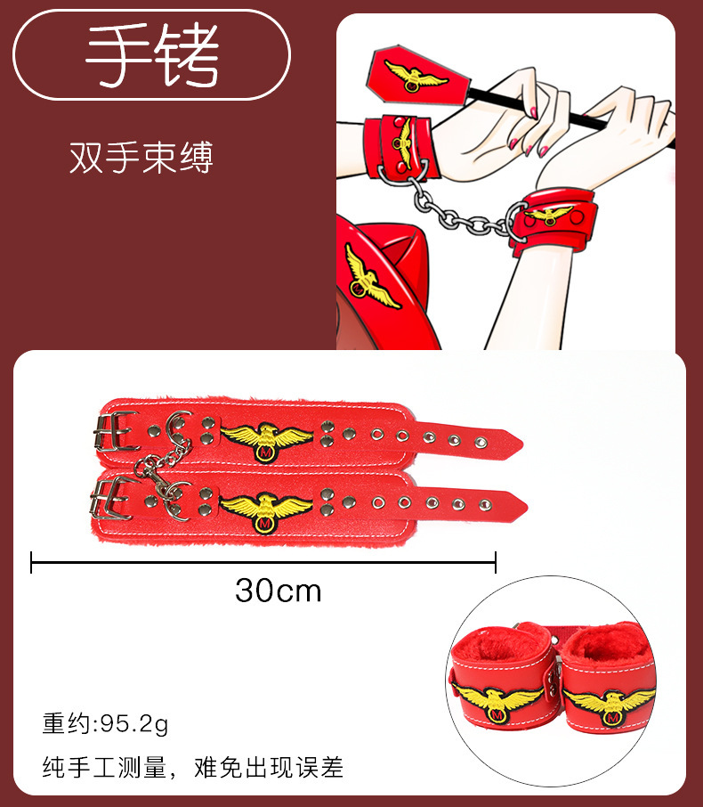 Jiuai SM Bondage Prop Set with Handcuffs, Nipple Clamps and Mouth Gag — detail image 18