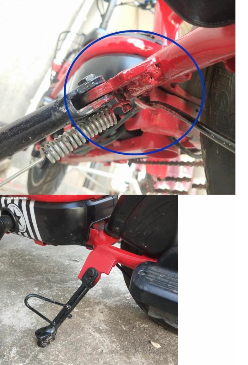 Support for Electric Scooter Single-Legged Battery Scooter Iron Ladder Single Support Spring Electric Side Kickstand Side Support Frame Side Ladder Support for Motorcycle