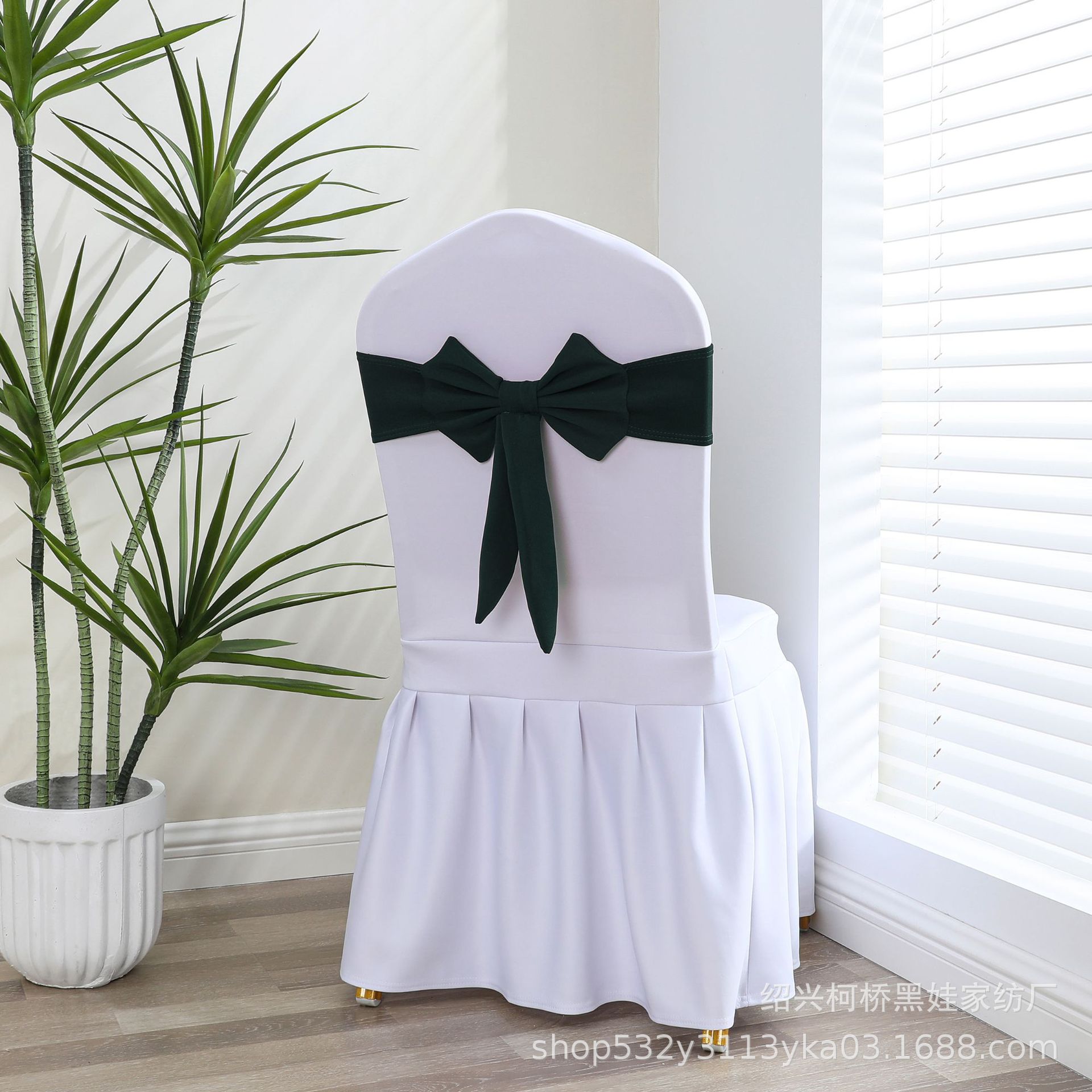 No-tie elastic chair back decoration wedding hotel chair cover bow banquet chair cover elastic chair back flower strap