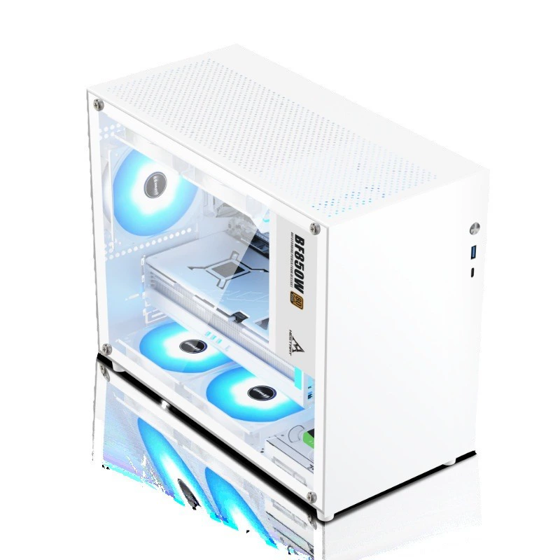 Cross -border desktop TYPEC interface glass side sea transparent view room host computer mini -chassis ITX chassis