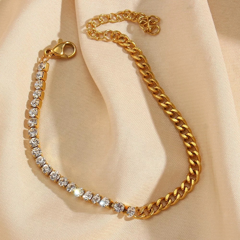 Zircon Inlay Material Wholesale Glam Solid Color Titanium Steel Zircon Necklace