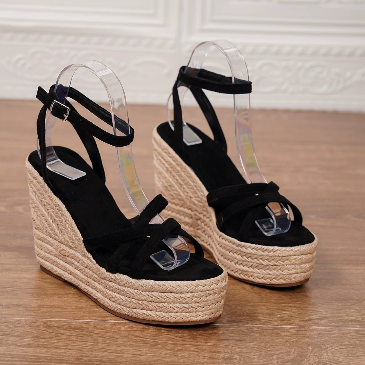 Ст straw fashionable sandals platform, high footwear, (Cross-border trading), European style