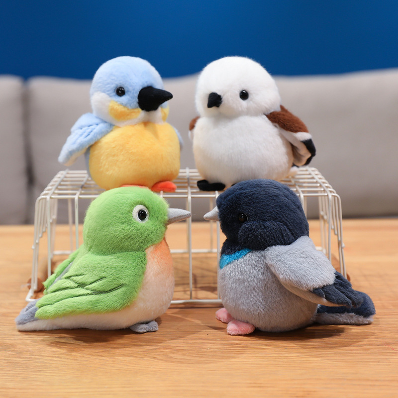 Cute Realistic Simulated Finches, Kingfishers, Parrots, Sparrows, Bird Plush Toys, Pigeon Doll Pendants