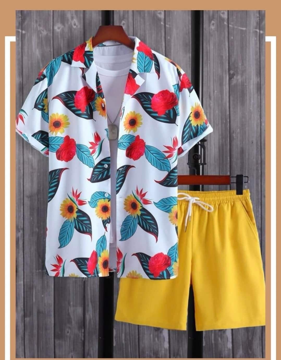 2025 nuevo estilo Amazon transfronterizo tendencia de moda casual europea y americana camisa de manga corta pantalones cortos traje MB1 MA1