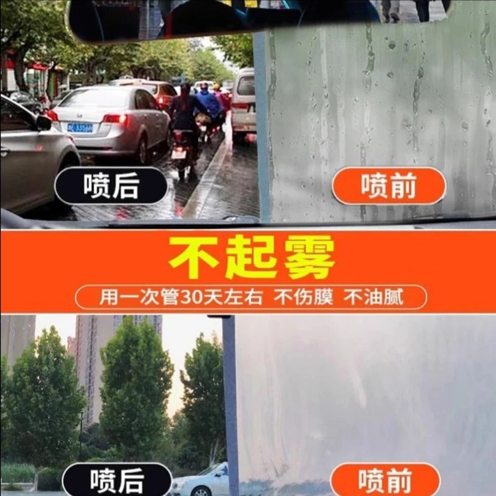 Multifunctional Glass Anti-Fog Agent Car Windshield Window Defogging Spray Rearview Mirror Side Glass Anti-Fog Agent