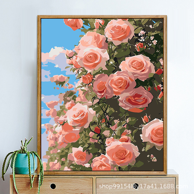 クロスボーダー diy デジタル油絵アマゾン AliExpress 卸売着色風景花絵画リビングルームの装飾絵画|undefined