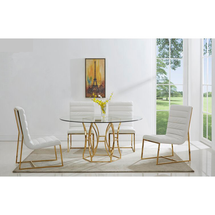 Mesa de comedor de vidrio Amazonas mesa de vidrio temperado de lujo mesa de comedor de exportación de alta calidad