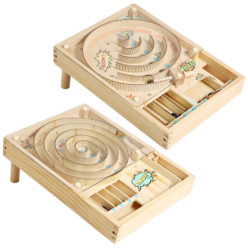 Educación infantil de madera bola de pinball estereoscópica bebé entrenamiento de concentración padres-hijos mesa de pinball interactiva puzzle de mesa