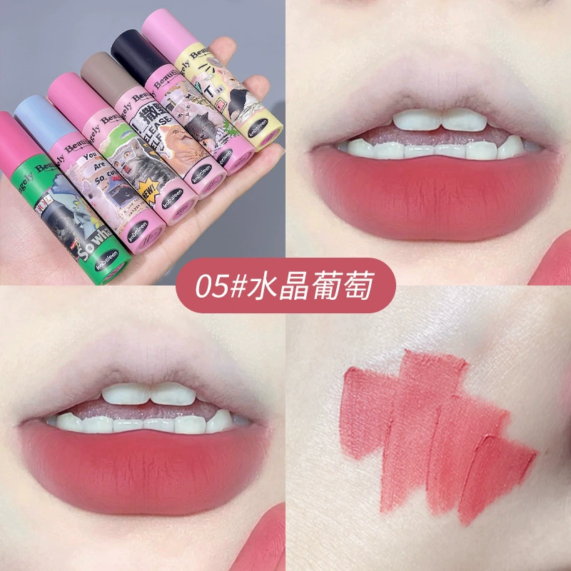 Губная помада (kobeleen) Velvet Matte Lipstick, увлажняющее без сухости покрытие, оттенки для учёбы и вечеринок