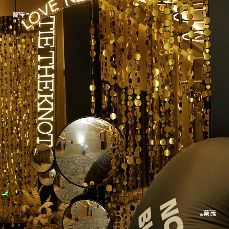 Wedding Props Wedding Layout Decoration Gold Silver Red Blue Champagne Laser Sequin String Curtain String