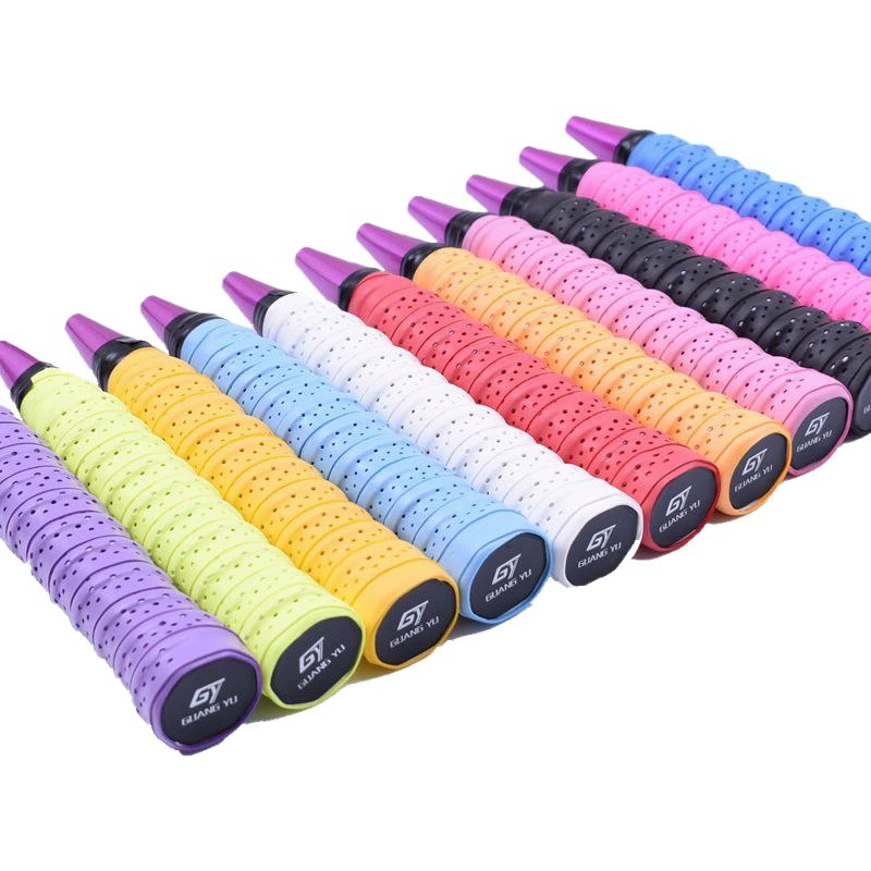 Guangyu покрытый перфорированный липкий ручной клей, дышащая противоскользящая ракетка, впитывающая пот лента, ручной клей для бадминтона, киль, ручной клей